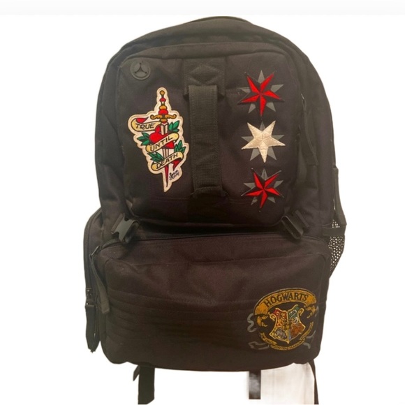 Universal Handbags - Harry Potter Patch Work Black Backpack EUC